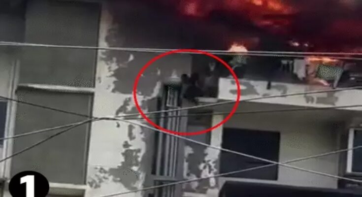 Father jumped with children to escape the fire, three died
