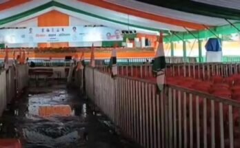 Kharge's meeting in Raipur today, water filled in the ground became a problem