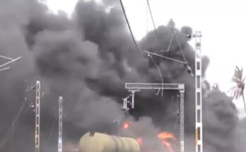 तिरुवल्लूर, मालगाड़ी में आग, Tiruvallur, Goods train on fire, Diesel tanker, Train derailed, Train accident, Chennai Central डीजल टैंकर, पटरी से उतरी ट्रेन , ट्रेन हादसा, चेन्नई सेंट्रल,
