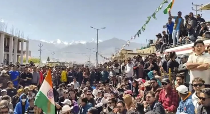 Ladakh violence, curfew, internet shutdown, four dead, 70 injured, BJP allegations, Congress conspiracy, Rahul Gandhi, Sambit Patra, Sixth Schedule, Ladakh movement,