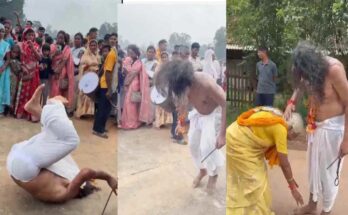 Goddess rides on MP: Bhojraj Nag dances during Jyoti Kalash immersion procession, receives blessings from the Mother Goddess; watch video...
