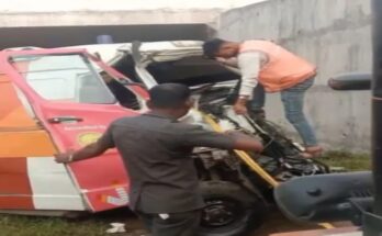 Tragic accident on Delhi-Mumbai Expressway: Ambulance falls off bridge, two dead, driver seriously injured.