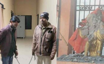 Mahatma Gandhi statue vandalism, Fingeshwar incident, Gariband district, village anger, accused detained, Rajim former MLA Amitesh Shukla, Gandhi Chowk, symbolic statue damaged, police investigation,