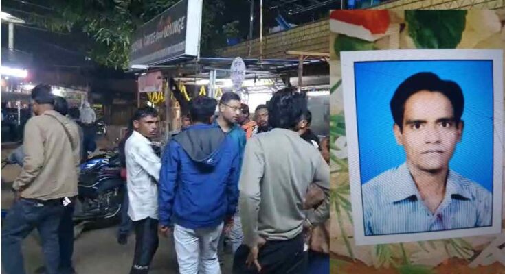 Iron company accident, worker death, Bhilai industrial area, Madhur Iron Company, iron rod fall, supervisor Shiv Kumar Chauhan, safety negligence, compensation demand, industrial incident,