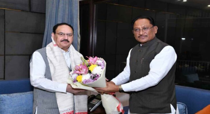 Chief Minister Vishnu Dev Sai, JP Nadda, Health Minister, Delhi Meeting, Healthcare Facilities, Medical Infrastructure, Chhattisgarh Health, Rural Healthcare, Government Collaboration,