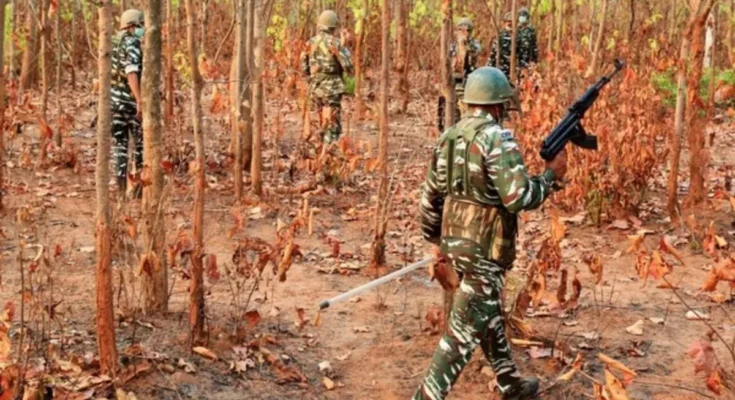 Bijapur Encounter News, Bhairamgarh Indravati Area, Police Maoist Encounter, DRG Search Operation, Naxal Affected Area, Chhattisgarh Security Forces,
