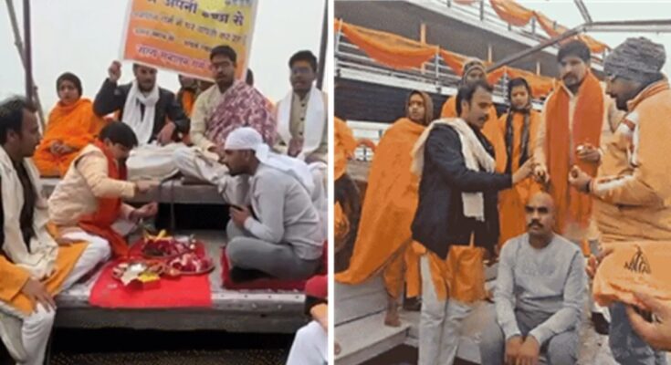 Ghar Wapsi, Asad Khan Atharv Tyagi, Varanasi Ganga Ritual, Sanatan Dharma, Religious Conversion India, Mahakal Temple Ujjain, Kashi Brahmins, Hindu Rituals, Name Change Ceremony,