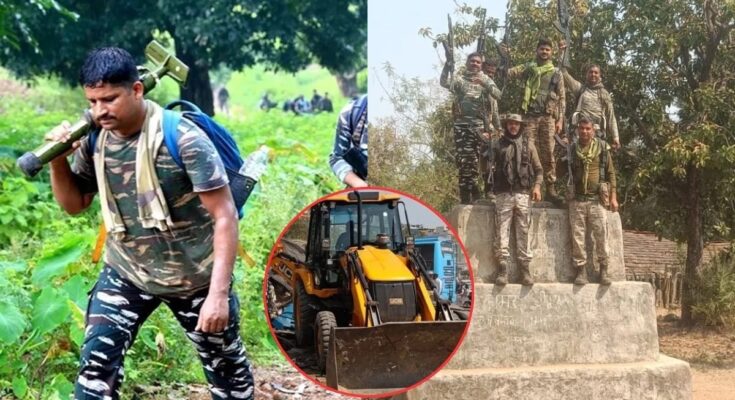 Saeed-Shah's bulldozer is running on Maoist monuments in Bastar, demolishing more than 70 in a year.